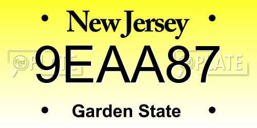 9EAA87 New Jersey License Plate