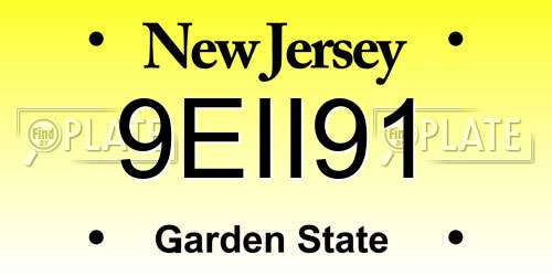 9EII91 New Jersey License Plate
