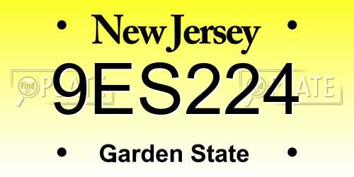 9ES224 New Jersey License Plate