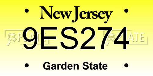 9ES274 New Jersey License Plate