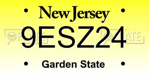9ESZ24 New Jersey License Plate