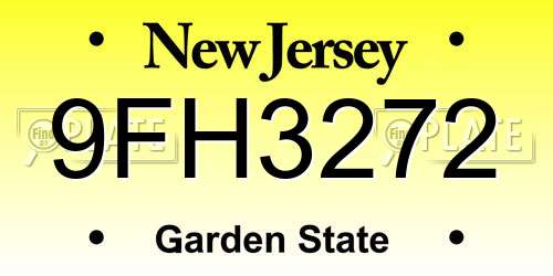 9FH3272 New Jersey License Plate