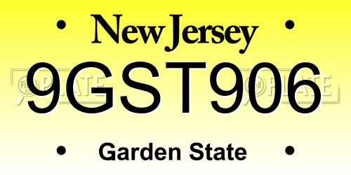 9GST906 New Jersey License Plate