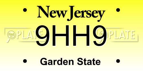 9HH9 New Jersey License Plate