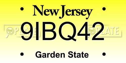 9IBQ42 New Jersey License Plate
