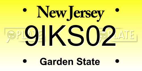 9IKS02 New Jersey License Plate