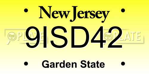 9ISD42 New Jersey License Plate
