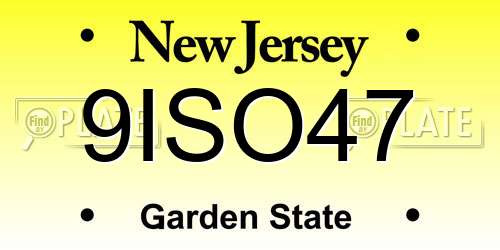 9ISO47 New Jersey License Plate