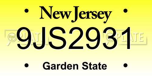 9JS2931 New Jersey License Plate
