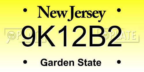 9K12B2 New Jersey License Plate