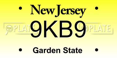 9KB9 New Jersey License Plate