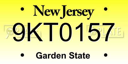 9KT0157 New Jersey License Plate
