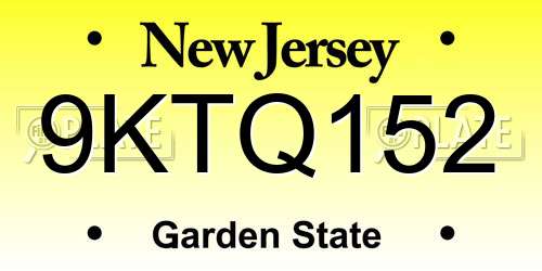 9KTQ152 New Jersey License Plate