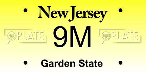9M New Jersey License Plate