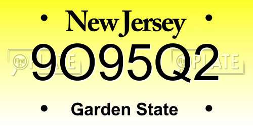 9O95Q2 New Jersey License Plate