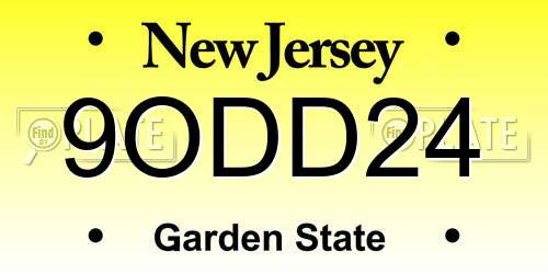 9ODD24 New Jersey License Plate