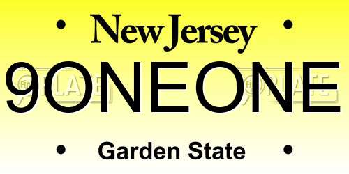 9ONEONE New Jersey License Plate