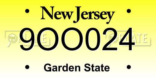9OO024 New Jersey License Plate