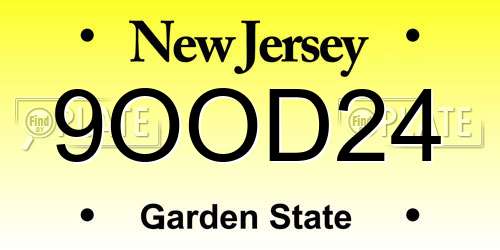 9OOD24 New Jersey License Plate