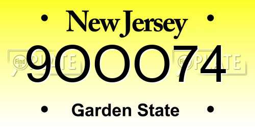9OOO74 New Jersey License Plate