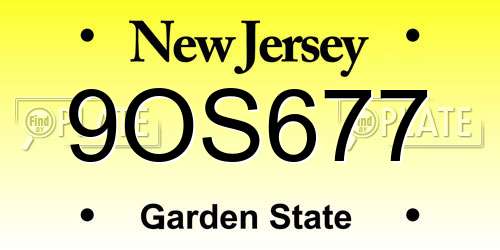 9OS677 New Jersey License Plate