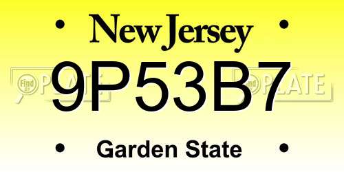 9P53B7 New Jersey License Plate