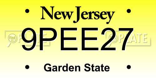 9PEE27 New Jersey License Plate