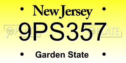 9PS357 New Jersey License Plate