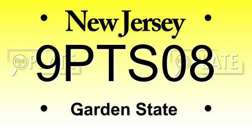9PTS08 New Jersey License Plate