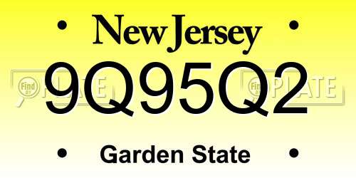 9Q95Q2 New Jersey License Plate