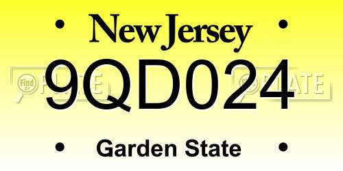 9QD024 New Jersey License Plate