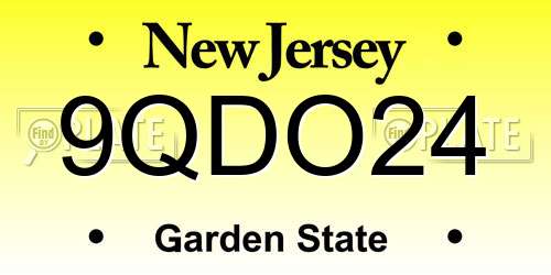 9QDO24 New Jersey License Plate