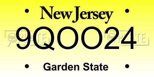 9QOO24 New Jersey License Plate