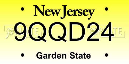 9QQD24 New Jersey License Plate