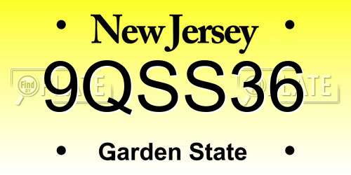 9QSS36 New Jersey License Plate