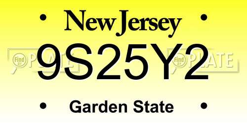 9S25Y2 New Jersey License Plate