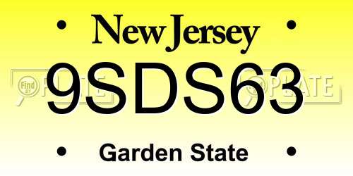 9SDS63 New Jersey License Plate