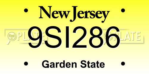 9SI286 New Jersey License Plate