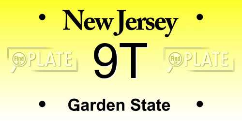 9T New Jersey License Plate