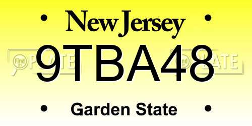 9TBA48 New Jersey License Plate
