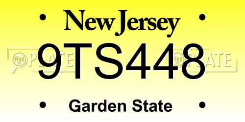 9TS448 New Jersey License Plate