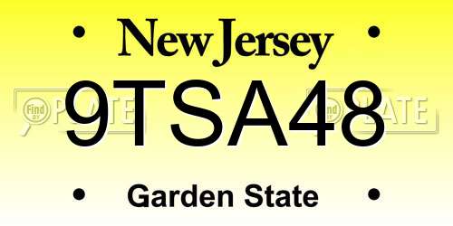 9TSA48 New Jersey License Plate
