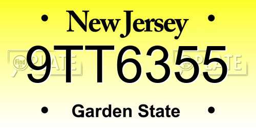 9TT6355 New Jersey License Plate