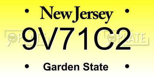 9V71C2 New Jersey License Plate