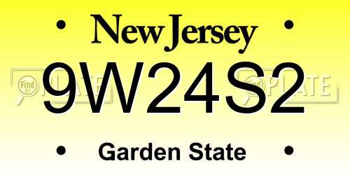 9W24S2 New Jersey License Plate