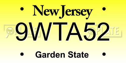 9WTA52 New Jersey License Plate