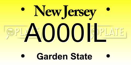 A000IL New Jersey License Plate