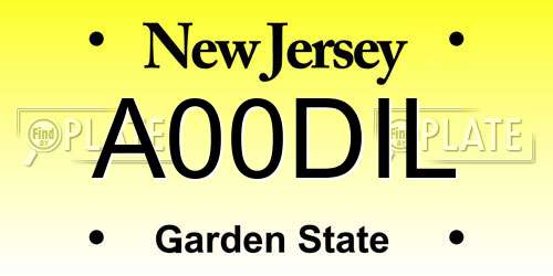 A00DIL New Jersey License Plate