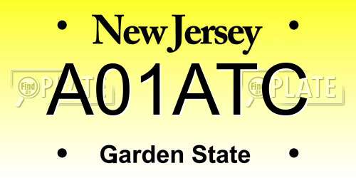 A01ATC New Jersey License Plate