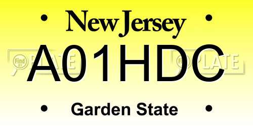 A01HDC New Jersey License Plate
